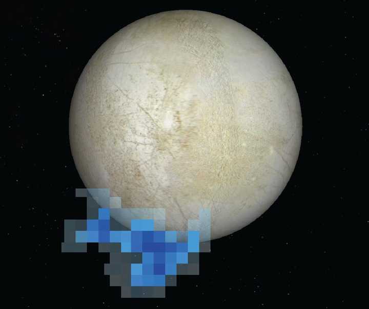 Picture illustrating water on Europa.
