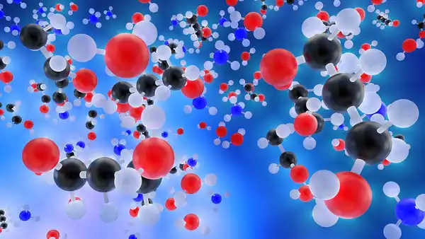 Artistic illustration of molecules and chemical bonds. Credit: MasterTux - Pixabay